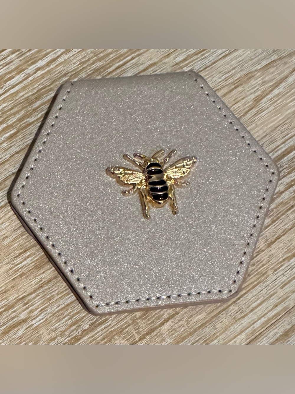 Self Standing Mirror with Gold Bee